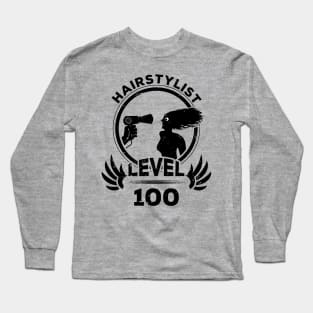 Level 100 Hairstylist Gift Long Sleeve T-Shirt